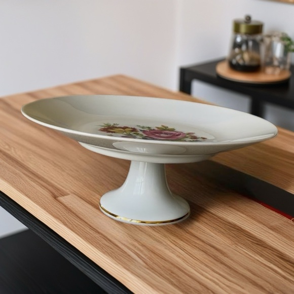 Vintage J.K.W. Floral Cake Stand - Picture 3 of 8